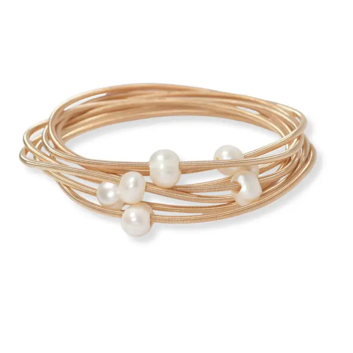 Freshwater Pearl Multi-Layered Stretch Bracelet Set